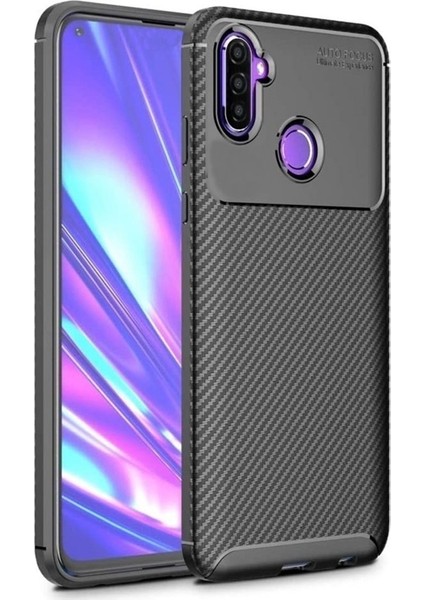 Samsung Galaxy M11 Kılıf Negro Karbon Dizayn Silikon Siyah