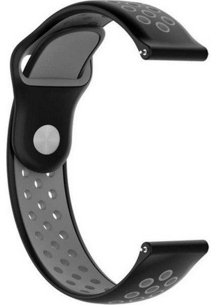 Huawei Watch GT 2e 46 mm Kordon Delikli Çift Renk Silikongri Koyu