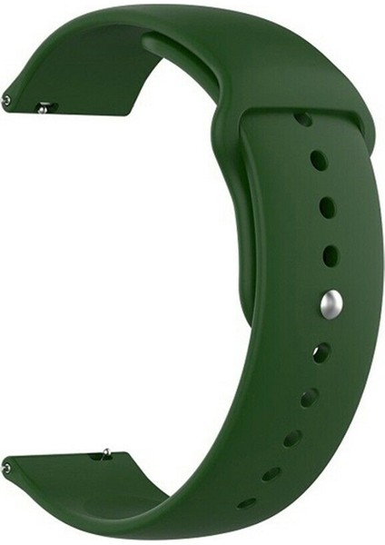 Amazfit GTR 42 mm Kordon Mat Düz Renkli Silikon Koyu Yeşil