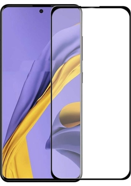 Samsung Galaxy Note 10 Lite Full Kapatan Renkli Cam Tam Koruma Siyah