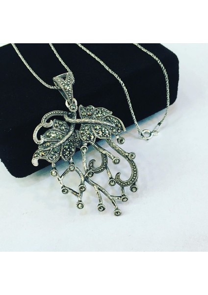 Gümüş Markazit Taşlı Kolye