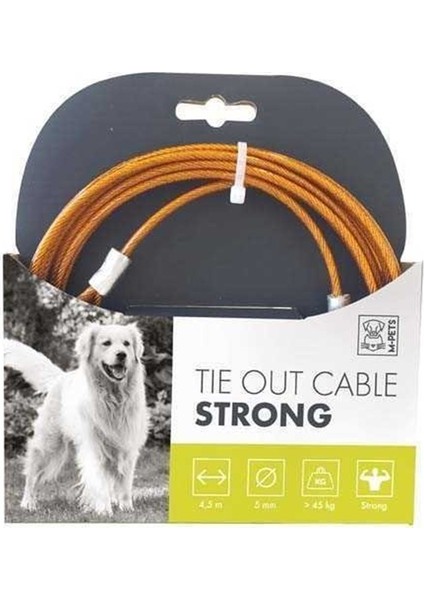 Çelik Köpek Bahçe Bağlama Halatı Turuncu 45KG-4,5M