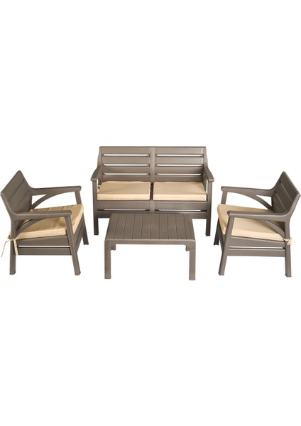 Miami Bahçe Balkon Seti Oturma Grubu Çöl Grisi