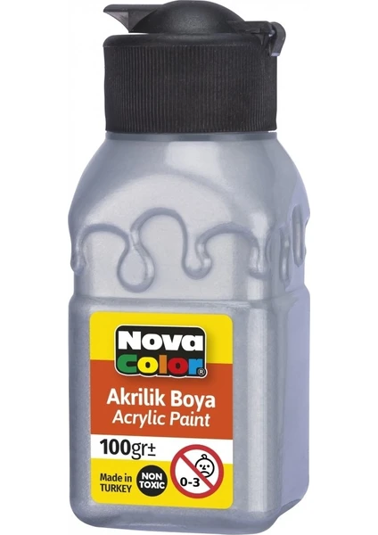 Nova Color Akrilik Boya 100 ml Gümüş