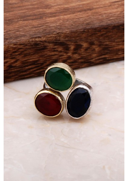 Üç Başlı Tasarım Gümüş Yüzük 2999