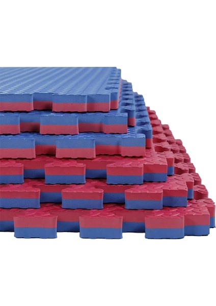 Tatami Koruma Minderi 100X100X2,6 cm Çift Yönlü Kırmızı Mavi Renk 5'li Set