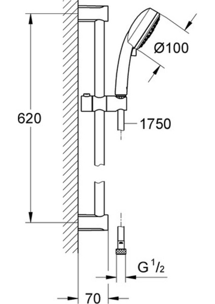 Banyo Lavabo Bataryası Bauedge M Boyut Krom - 23758000