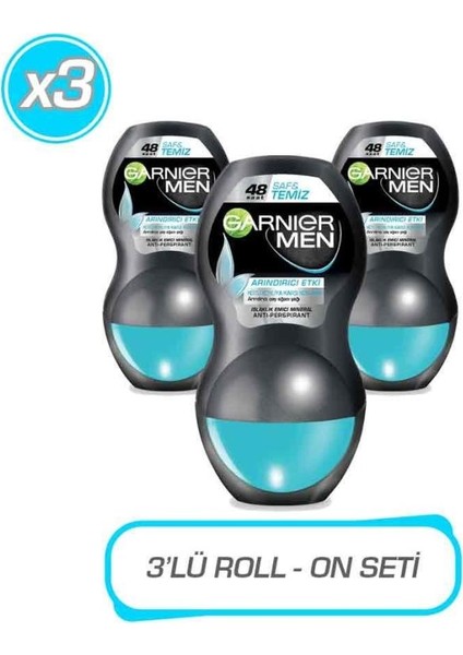 Men Saf ve Temiz Roll-On 50 ml 3 Adet
