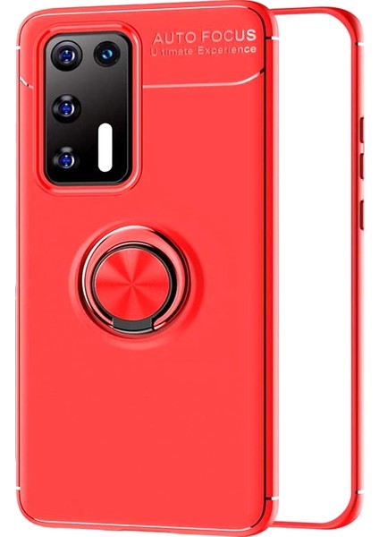 Huawei P40 Kılıf Ravel Silikon Yüzüklü Mıknatıslı Kırmızı