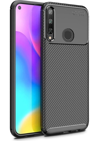 Huawei P40 Lite E Kılıf Negro Karbon Dizayn Silikon Siyah