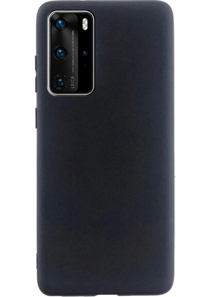 Huawei P40 Pro Kılıf Premier Silikon Koruma + Full Ekran Koruyucu Siyah