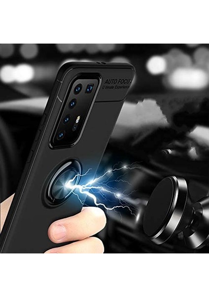 Case Street Huawei P40 Pro Kılıf Ravel Silikon Yüzüklü Mıknatıslı Lacivert