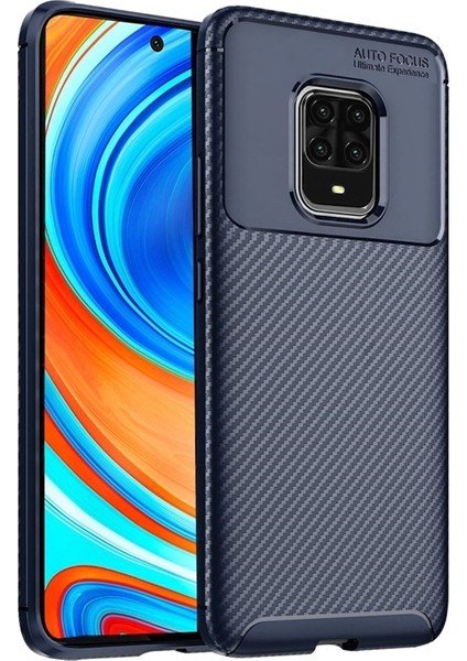 Xiaomi Redmi Note 9 Pro Kılıf Negro Karbon Dizayn Silikon Lacivert