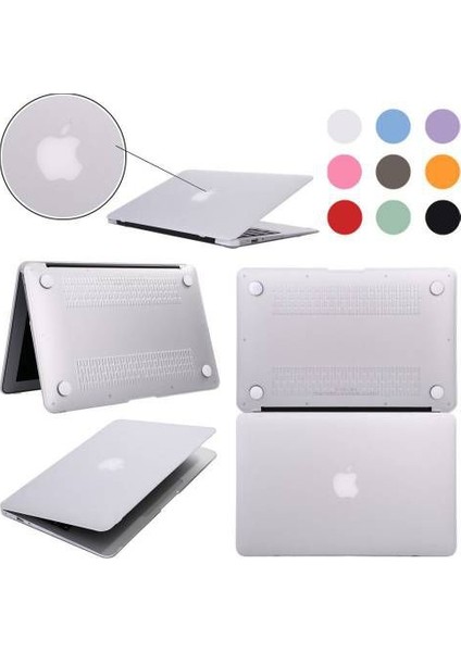 Apple Macbook Air 13.3" Air A1932 Kılıf 2in1 Silikonsu Mat Doku Mat Şefaf