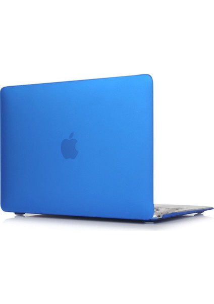 Apple Macbook Air 13.3" Air A1932 Kılıf 2in1 Silikonsu Mat Doku Mavi