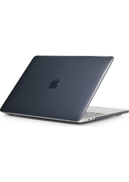 Apple Macbook 16" Pro A2141 Toucbarlı Kılıf Silikonsu Mat Doku Parlak Siyah