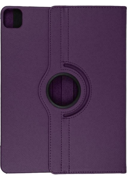 Apple iPad Pro 12.9 2020 4.Nesil Kılıf 360 Dönerli Standlı + Kalem Mor