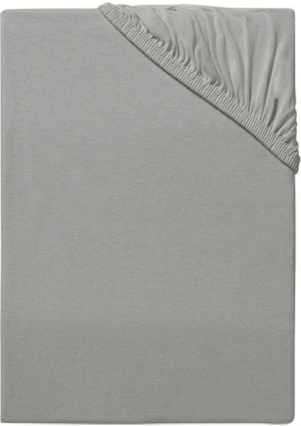Tek Kişilik Pamuk 100x200 cm Penye Kumaş Lastikli Çarşaf Gri