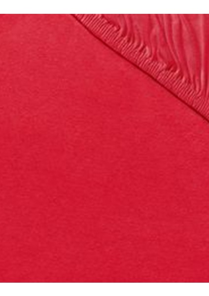Tek Kişilik Pamuk 100x200 cm Penye Kumaş Lastikli Çarşaf Kırmızı