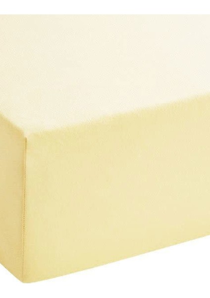 Tek Kişilik Pamuk 100x200 cm Penye Kumaş Lastikli Çarşaf Sarı