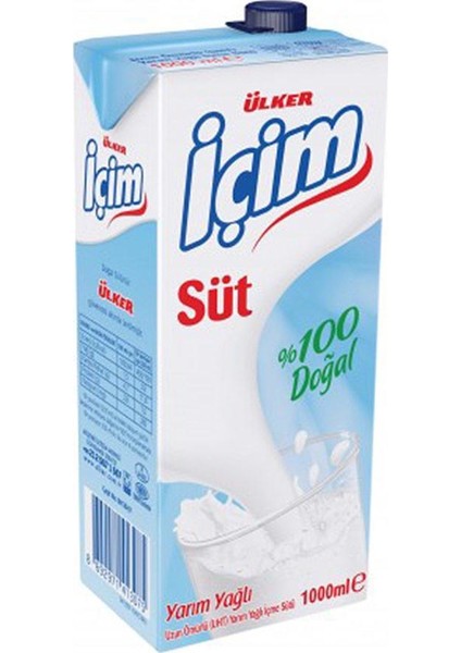 Içim Süt Yarım Yağlı 1lt 4'lü