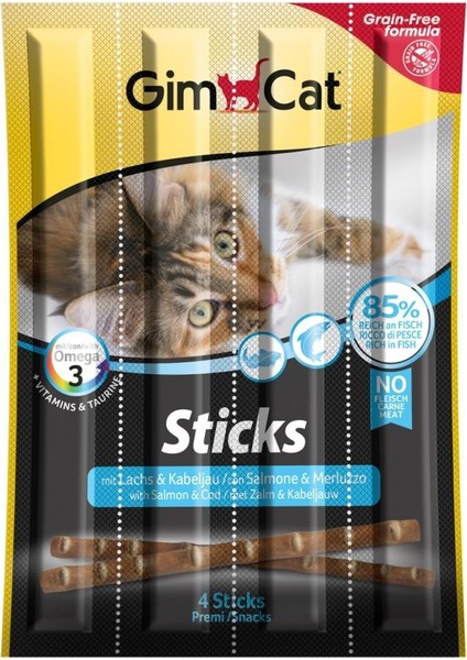 Sticks Somon Atlantic Morina Etli Kedi Ödül Çubukları 4'lü - 20 gr