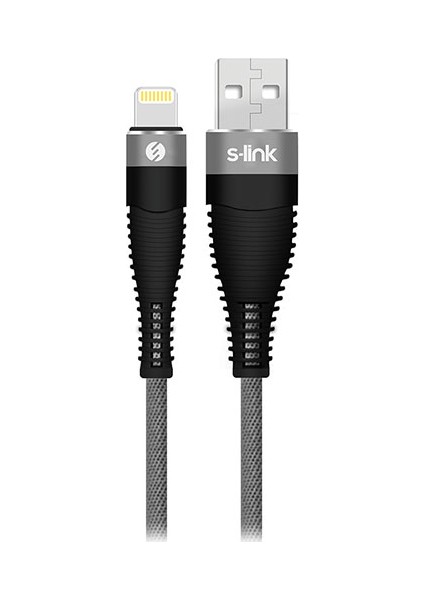 Swapp SW-C685 1.2 mt 3A Lightning Gri Şarj Kablosu