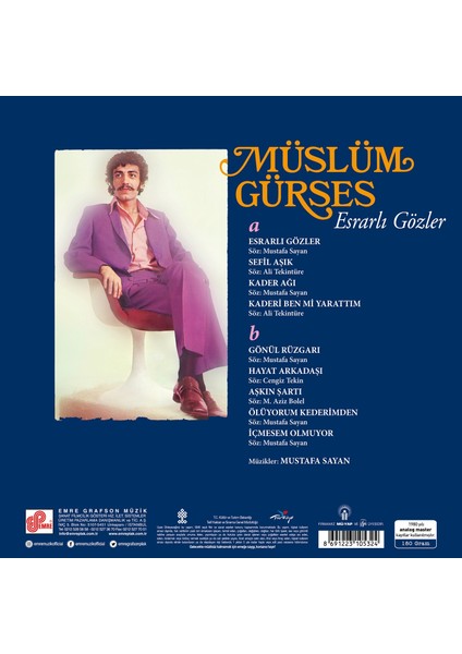 Müslüm Gürses-Esrarlı Gözler Plak