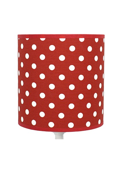 Masa Lambası Kumaş AbajurKırmızı Puantiye fiyatları