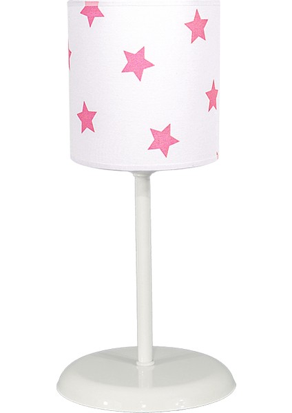 Masa Lambası Kumaş AbajurBeyaz Yıldız
