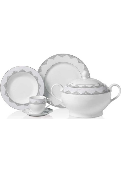 Super White 86 Parça Yuvarlak Yemek Takımı