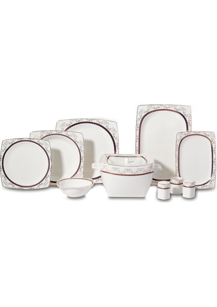 Bone 60 Parça Kare Yemek Takımı