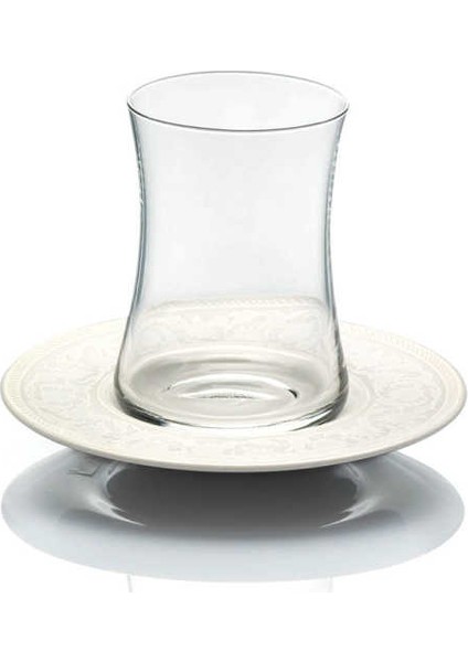 Hasbahçe Kumru Ak 12 Parça Çay Bardak Seti