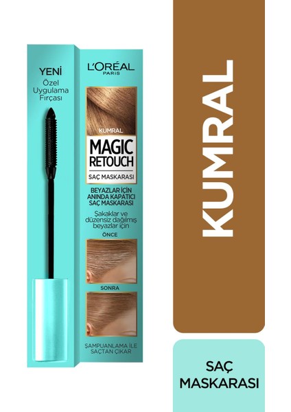 L’Oréal Paris Magic Retouch Beyazlar Için Anında Kapatıcı Saç Maskarası Kumral