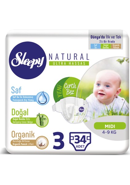 Bebek Bezi 3 Numara Midi 34 4-9 Kg