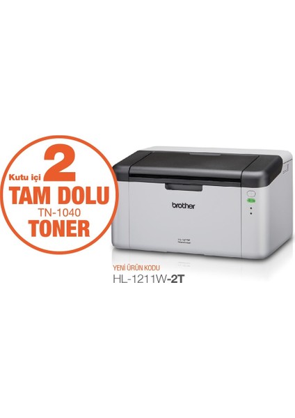 HL-1211W-2T Mono Lazer USB/Wi-Fi A4 Yazıcı -  2 Tam Dolu Tonerli