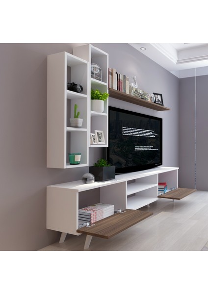 Istanbul Dolaplı Tv Ünitesi 1 Beyaz Ceviz fiyatları