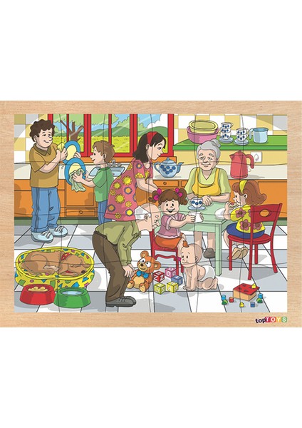 Ailem Ahşap Puzzle 24 Parça CS-7046