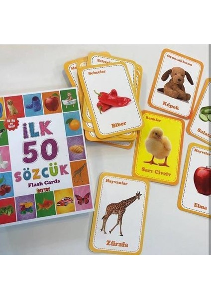 Diy-Toy Bebeğimin İlk Flash Kartları Oyun Seti İlk 50 Sözcük + İlk Zeka Kartları