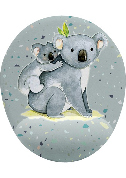 Koala ve Yavrusu Bilek Destekli Mouse Pad
