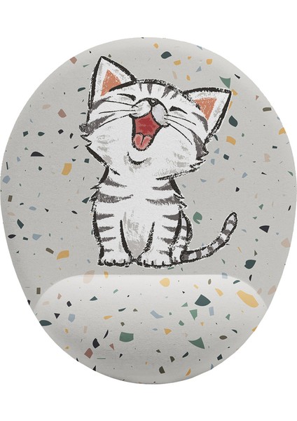 Minik Sevimli Kedi Bilek Destekli Mouse Pad