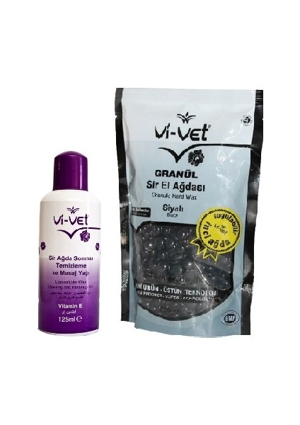 Vivet Siyah Boncuk Ağda 250 ml + Vivet Ağda Yağı 125 ml