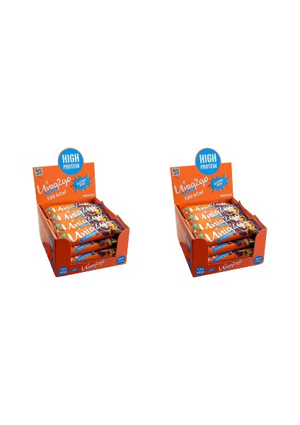 UNIQ2GO Choco Light Midi 16'lı Kutu 2 x Kutu %100 Naturel Portakal Aromalı Proteinli Bar Kutu Içi Adet 40 gr