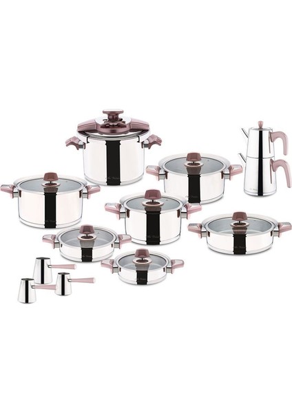Flamingo Cam Ideal 22 Parça Tencere Seti Rose Gold