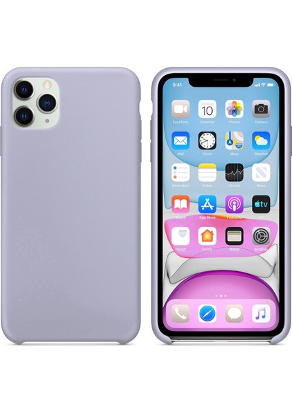 Apple iPhone 11 Pro Max Kılıf Liquid Lansman Silikon Lila