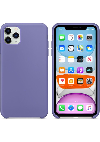 Apple iPhone 11 Pro Max Kılıf Liquid Lansman Silikon Açık Mor