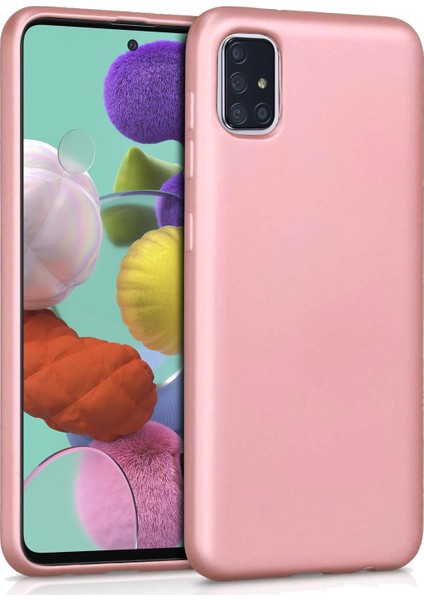 Samsung Galaxy A71 Kılıf Velvet Kadife Lansman Silikon Pembe