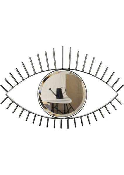 Göz Ayna Metal Çerçeveli Büyük Siyah