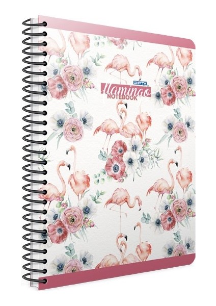Flamingo Sert Kapak 100 Yaprak Çizgili Defter 17x24
