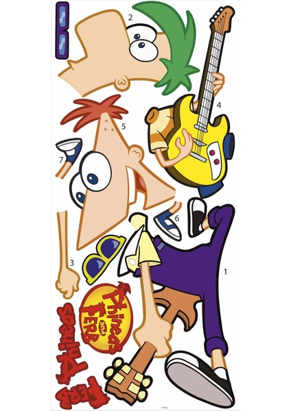 RoomMates RMK1534GM Phineas ve Ferb Duvar Sticker modelleri